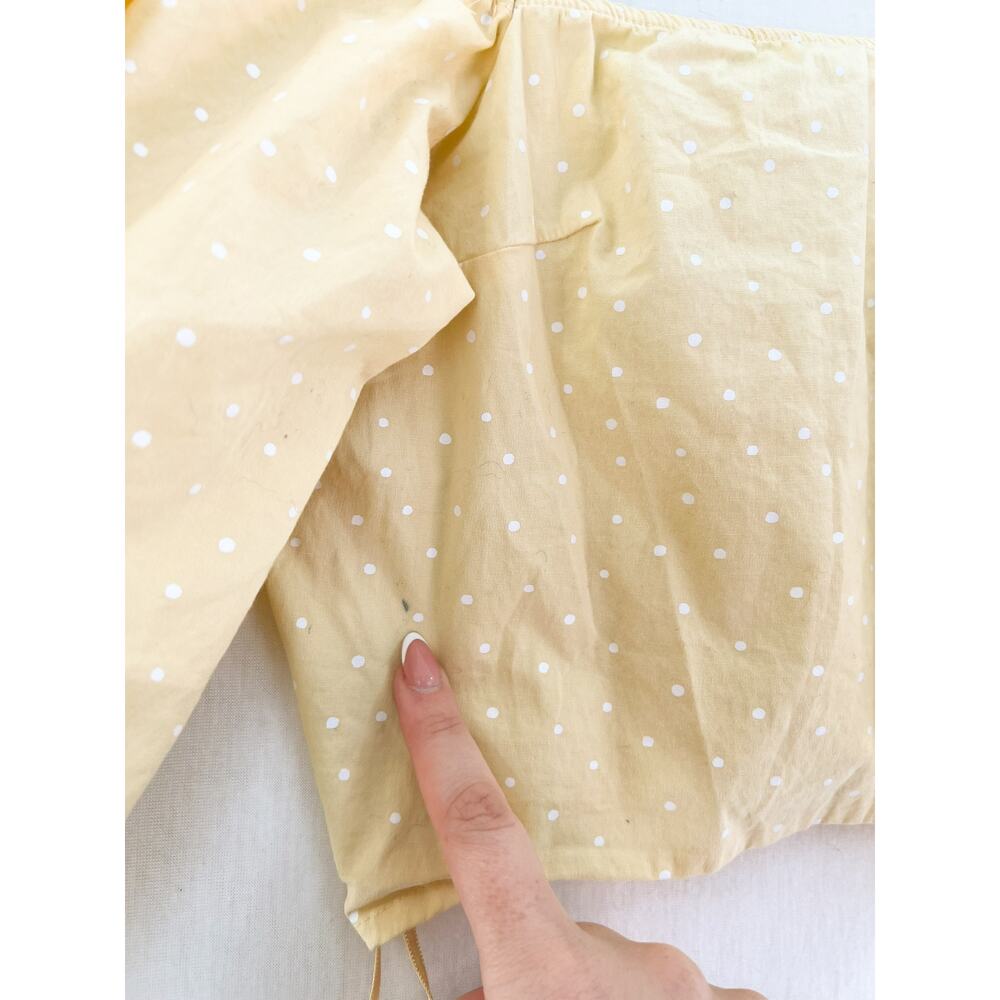 Billabong Yellow Puff Sleeve Crop Top - Picture 6 of 8